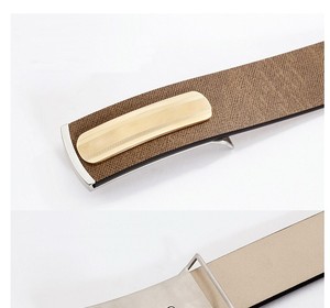 <span class=keywords><strong>Ceinture</strong></span> à boucle en cuir véritable pour <span class=keywords><strong>homme</strong></span>, nouvelle collection de luxe, boucles métalliques - Product Image 4