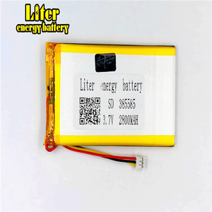 Plug2.0 3 line 3,7 V 385585 405585 2800 mAh LiPo battery RechargeableLi polymer battery with PCB and cables - Product Image 2