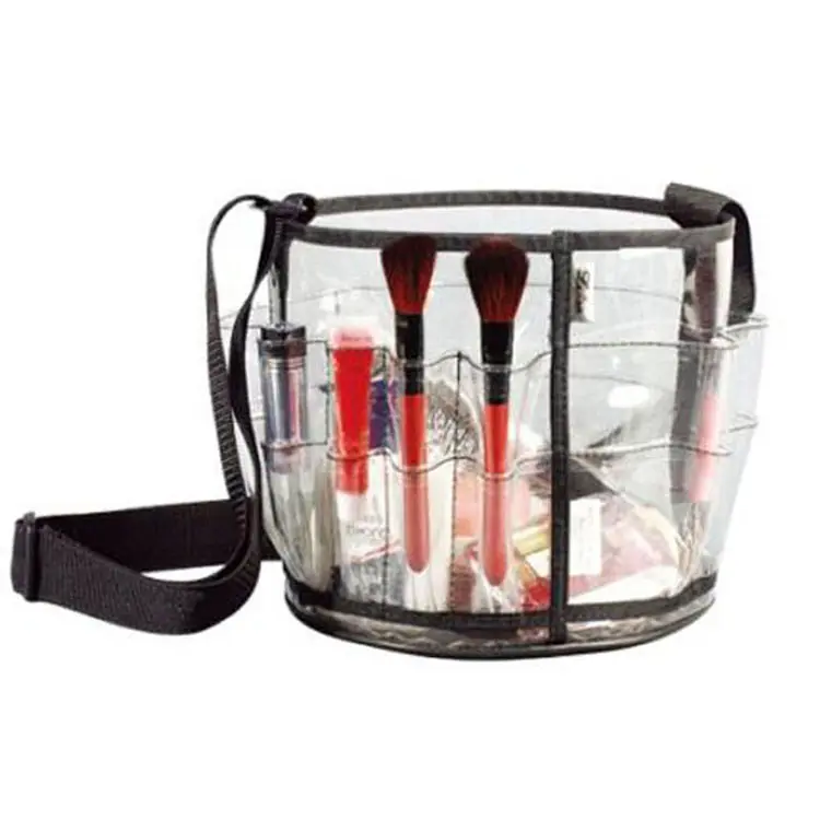 avon large carry clear pvc round cosmetic bag makeup organiser