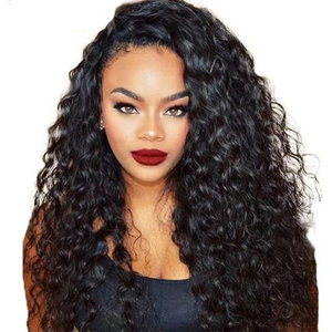 humano onda de agua virginal brasileño peluca llena del cordón rayita Natural rizado Frotal peluca para las mujeres negras - Product Image 5