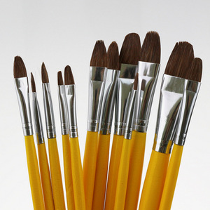 Peinture belette pinceaux bois rond 5A artiste pinceau ensemble 1 #-12 # OEM haute qualité artiste peinture à l'huile gouache peinture acrylique - Product Image 2