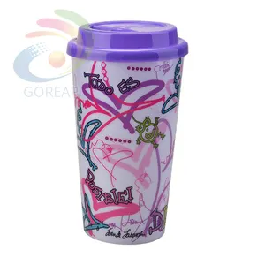 Fábrica de China taza de plástico desechable 3D taza lenticular proveedor de oro