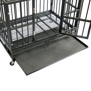 Jaula de perro caja de servicio pesado de Metal fuerte perrera parque para perros grandes con <span class=keywords><strong>cuatro</strong></span> ruedas - Product Image 3