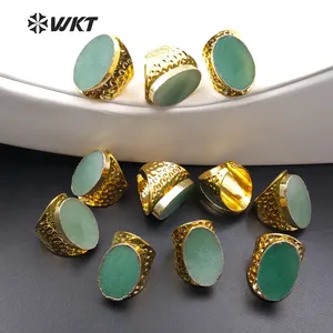 WT-R270, cincin dekorasi baju wanita grosir kalsedon hijau modis trendi indah