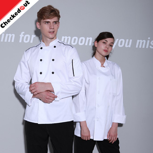 Venta caliente Nueva moda Chaquetas de <span class=keywords><strong>Cocinero</strong></span> <span class=keywords><strong>cocinero</strong></span> <span class=keywords><strong>ropa</strong></span>, unisex blanco cocina chef uniforme - Product Image 4