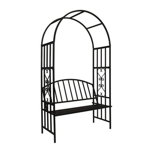 <span class=keywords><strong>Noir</strong></span> Métal <span class=keywords><strong>Tonnelle</strong></span> De Jardin Avec Siège - Product Image 1