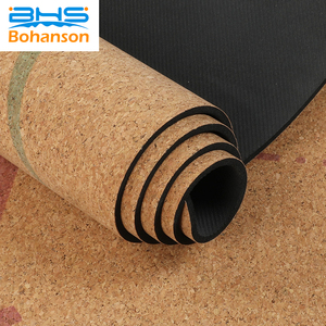 Écologique en gros étiquette privée imprimée tpe tapis de yoga en liège <span class=keywords><strong>5mm</strong></span> - Product Image 2