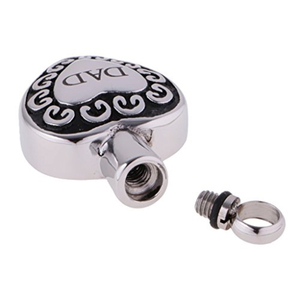 <strong>DAD</strong> Stainless Steel Heart-Shaped Eco-Friendly Cremation Jewelry <strong>Keepsake</strong> Memorial Urn Necklace <strong>Ash</strong> Holder Pendant for Small - Product Image 5