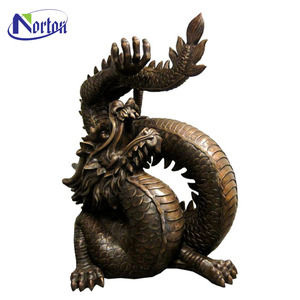 Escultura de Dragón de <span class=keywords><strong>Metal</strong></span> para Decoración de Jardín Exterior Grande, Estatua de Dragón Chino de Bronce y Latón Tallada a Mano Moderna - Product Image 6