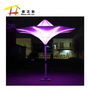 Nhà Máy Ngoài Trời Shade Tulip Flower Umbrella Trang Trí Patio Umbrella Với LED Light