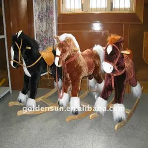 Pelo Largo caballo mecedora juguete y juguete de madera del caballo