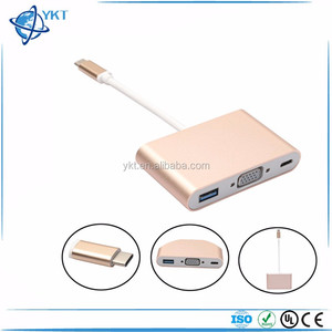 USB 3.1 Loại C để VGA + USB3.0 + Loại-C Bộ Chuyển Đổi Cáp USB 3.0 Hub Chuyển Đổi Adapter Sạc - Product Image 2