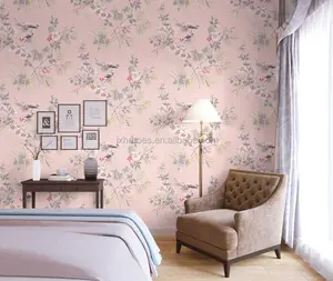 Chinese Style Exquisite Flower and Bird Design Non Woven Bedroom wallpaper