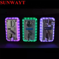Distributeur automatique de pièces de jeu d'arcade sélecteur de pièces de monnaie LED cadre avant multi accepteur de pièces 12V cadre décoratif clignotant coloré