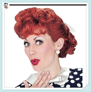 Peluca Sintética Lisa y Ondulada con Tema de Happy Party Adult I Love <span class=keywords><strong>Lucy</strong></span>, con Línea de Cabello Natural y Gorro de Malla Semi-elástica HPC-1229 - Product Image 2
