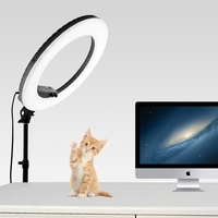 FOSOTO-kit d'éclairage annulaire LED FT-RL480 18 pouces, 3200, 5600K, avec support de téléphone, lampe à intensité variable, pour studio photo, vidéo youtube en direct