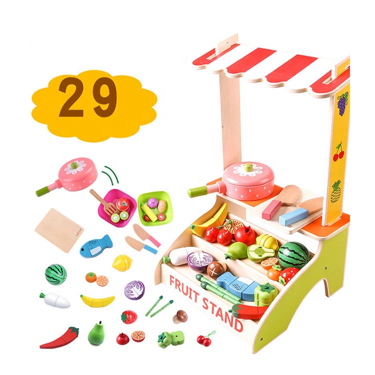 Мульти Дошкольный Овощной супермаркет холодильник торт mdf деревянный кухонный набор фруктов для детей ролевые