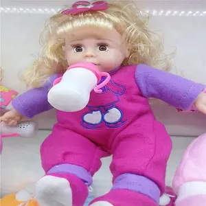 2018 novas Crianças brincam eletrônico vinil 37 centímetros linda mamadeira do bebê reborn boneca grito risada papai mamãe boneca para brinquedos de presente da música