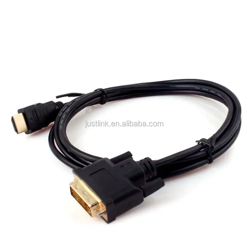 Bidirection-Cable convertidor de 1,5 m Delgado HDMI macho a DVI 24 + 1 Adaptador de cable macho o DVI-D a HDMI, ambos compatibles con 1080p
