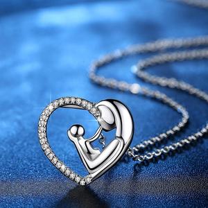 Collier avec pendentif en forme de cœur, bijoux fantaisie, bijoux mère-enfant, collier d'amour, cadeaux pour <span class=keywords><strong>la</strong></span> fête des mères - Product Image 2