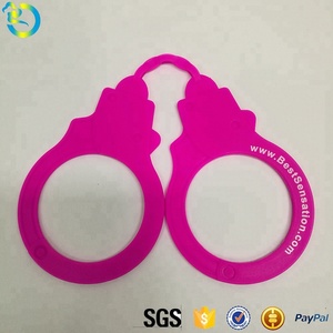 Textos impresos Juguetes sexuales para adultos Juego Erótico Bondage Restricción Cómodo Durable Hot Pink <span class=keywords><strong>El</strong></span>ástico Silicona Esposas Puño de goma B - Product Image 2