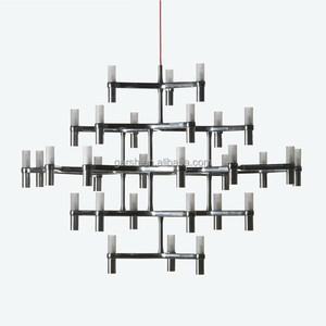 Lampadario in vetro moderno <span class=keywords><strong>per</strong></span> soffitti alti materiali acrilici in ferro AC interruttore di alimentazione Villa alberghi camere ristoranti - Product Image 5