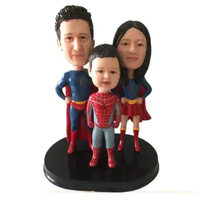 Custom Polyresin Super man theme bobble head dolls for promotional /Birthday gift bobble head
