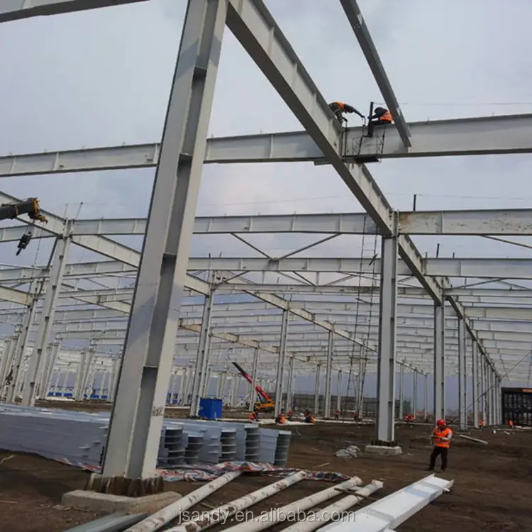 Structure de cadre en acier préassemblé, vente en gros de bâtiments d'entrepôt modulaire, forme ronde