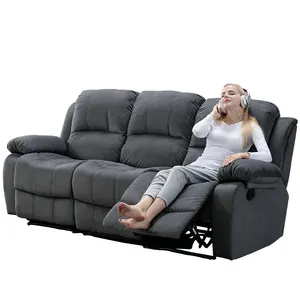 Conjunto de muebles de estilo europeo moderno, silla reclinable de 3 plazas motorizada, para Cine eléctrico, de cuero