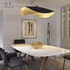 Cappello in metallo di lusso oro nero per interni decorazioni in lamina di luce moderno lampadario a Led per Hotel a casa - Product Image 6
