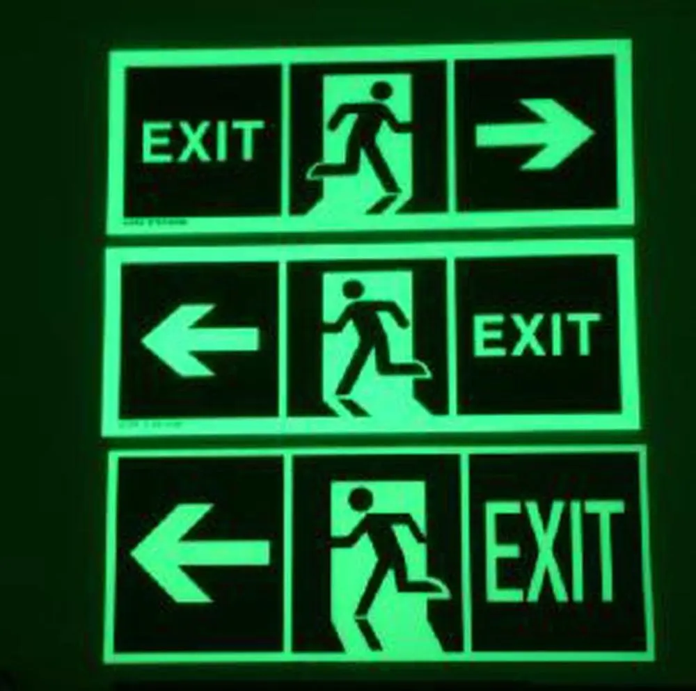 Custom "Emergency Exit Only" Photoluminescent Fire Safety Signs with aluminum