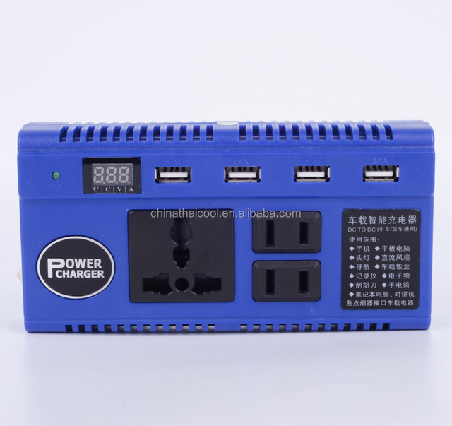 Thaicool DC 12V/24V to AC 110V/220V 60-120W Modified Wave Car Power Inverter with 1 Year Warranty