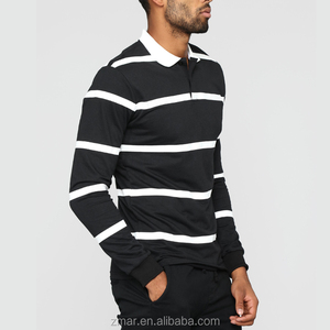 Design personalizzato di alta qualità <span class=keywords><strong>a</strong></span> righe <span class=keywords><strong>a</strong></span> maniche lunghe Polo per uomo - Product Image 1