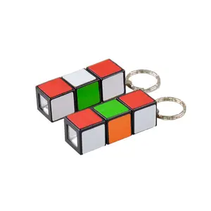 Magic cube led flashlight keychain