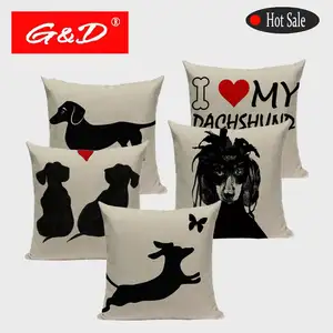 जी और डी Dachshund सोफे जानवरों घर सजावट घर सनी कुर्सी कस्टम Pillowcase