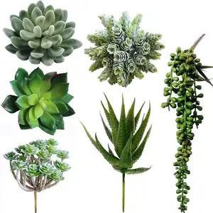 Pabrik Mini Tanaman Tanpa Pot Dekorasi Bunga Plastik Aksesoris Pengaturan Bunga Buatan Sukulen untuk Dijual