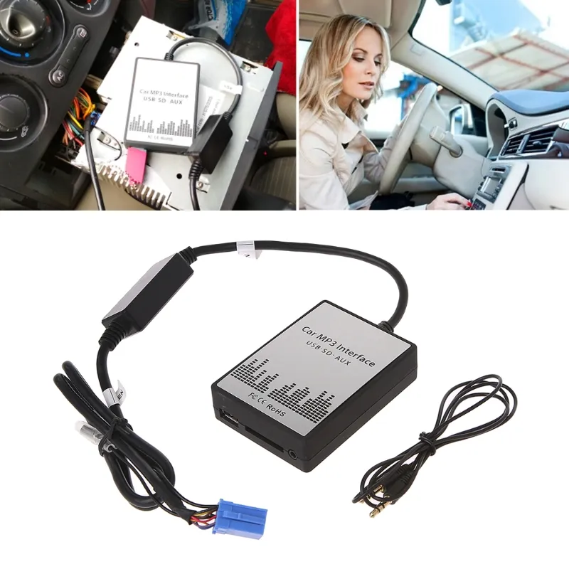 USB SD AUX سيارة MP3 راديو الموسيقى الرقمية مبدل محول لرينو 8pin كليو Avantime ماستر مودوس دايتون واجهة