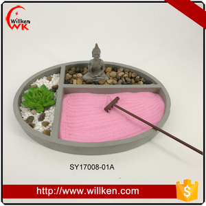 Jardín Zen Buda Piedras Arena Rastrillo de Loto Feng Shui Decoración - Product Image 1