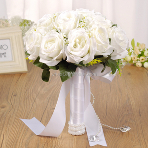Favores <span class=keywords><strong>de</strong></span> la boda <span class=keywords><strong>de</strong></span> <span class=keywords><strong>novia</strong></span> personalizados decoración Artificial <span class=keywords><strong>de</strong></span> flores atado a mano ramo - Product Image 5