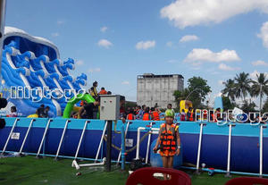 Lilytoys Extérieur Grande <span class=keywords><strong>Piscine</strong></span> Rectangulaire Mobile <span class=keywords><strong>Hors</strong></span> <span class=keywords><strong>Sol</strong></span> en <span class=keywords><strong>Acier</strong></span> PVC - Product Image 3