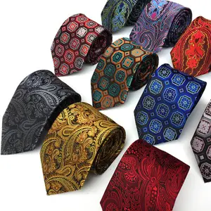 Оптовая продажа, Ties016, новый мужской галстук из полиэстера с пейсли-рисунком, модный мужской галстук для костюма