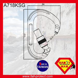 HMS รูปไต้หวัน 22KN สําหรับกีฬาป่าอลูมิเนียม Carabiner ประตูเปิดขนาดใหญ่ - Product Image 5