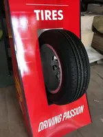 Red Metal Single Tire Car Display Rack