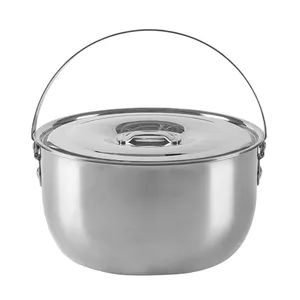 उच्च गुणवत्ता 304 स्टेनलेस स्टील आउटडोर डेरा डाले हुए बर्तन cookware