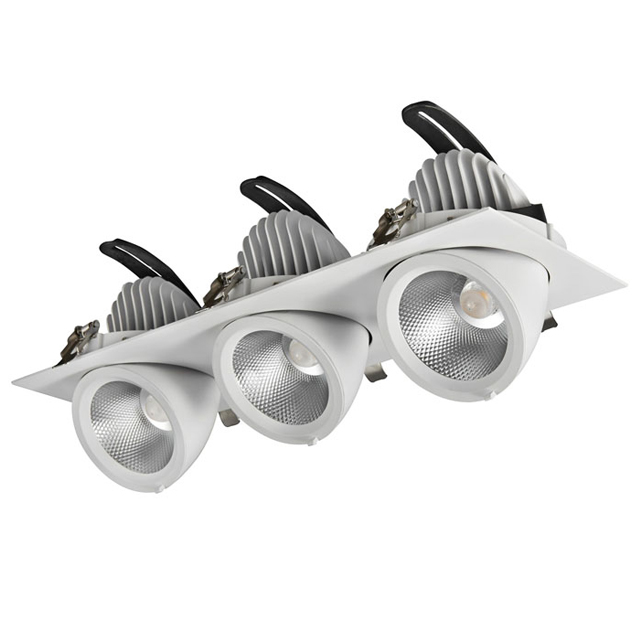 Прямоугольные карданного светодиодные светильники встраиваемые потолочные сетки лампы 2*30 Вт 3*30 Вт