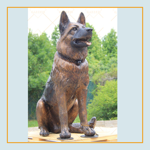 Sculpture <span class=keywords><strong>d</strong></span>'animal en bronze <span class=keywords><strong>d</strong></span>écorative <span class=keywords><strong>d</strong></span>'extérieur, taille réelle, chien berger <span class=keywords><strong>allemand</strong></span> en bronze - Product Image 1