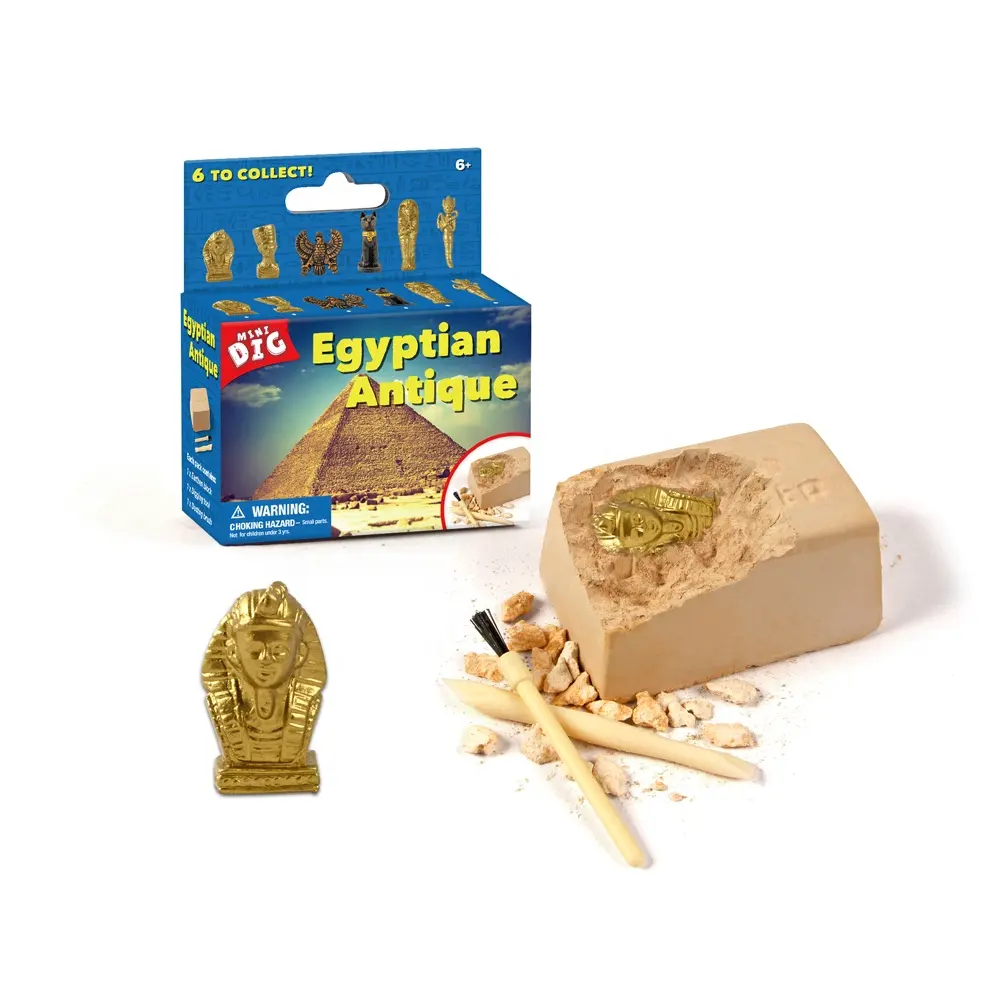 2021 Online STEM educativo Mini faraone egiziano antico scavare fuori Kit per i bambini commerci all'ingrosso Eco giocattoli di legno In magazzino regali