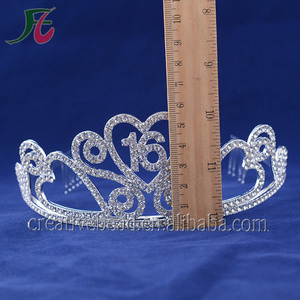 Vente en gros de fabricants Fashion Beauty Pageant Queen 16e 18e 21e anniversaire couronnes diadèmes en strass pour filles anniversaire - Product Image 6