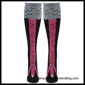 뜨거운 판매 치킨 다리 3D 동물 인쇄 사용자 정의 만든 무릎 높은 양말 여자 원피스 긴 양말 - Product Image 4