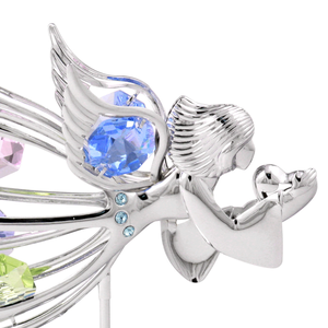 คริสตอคราฟท์ ขายส่ง รูปปั้นเทวดาเหล็กชุบโครเมียมอย่างดี ประดับด้วยคริสตัลเจียระไนสวยงาม ของขวัญคริสต์มาส - Product Image 3